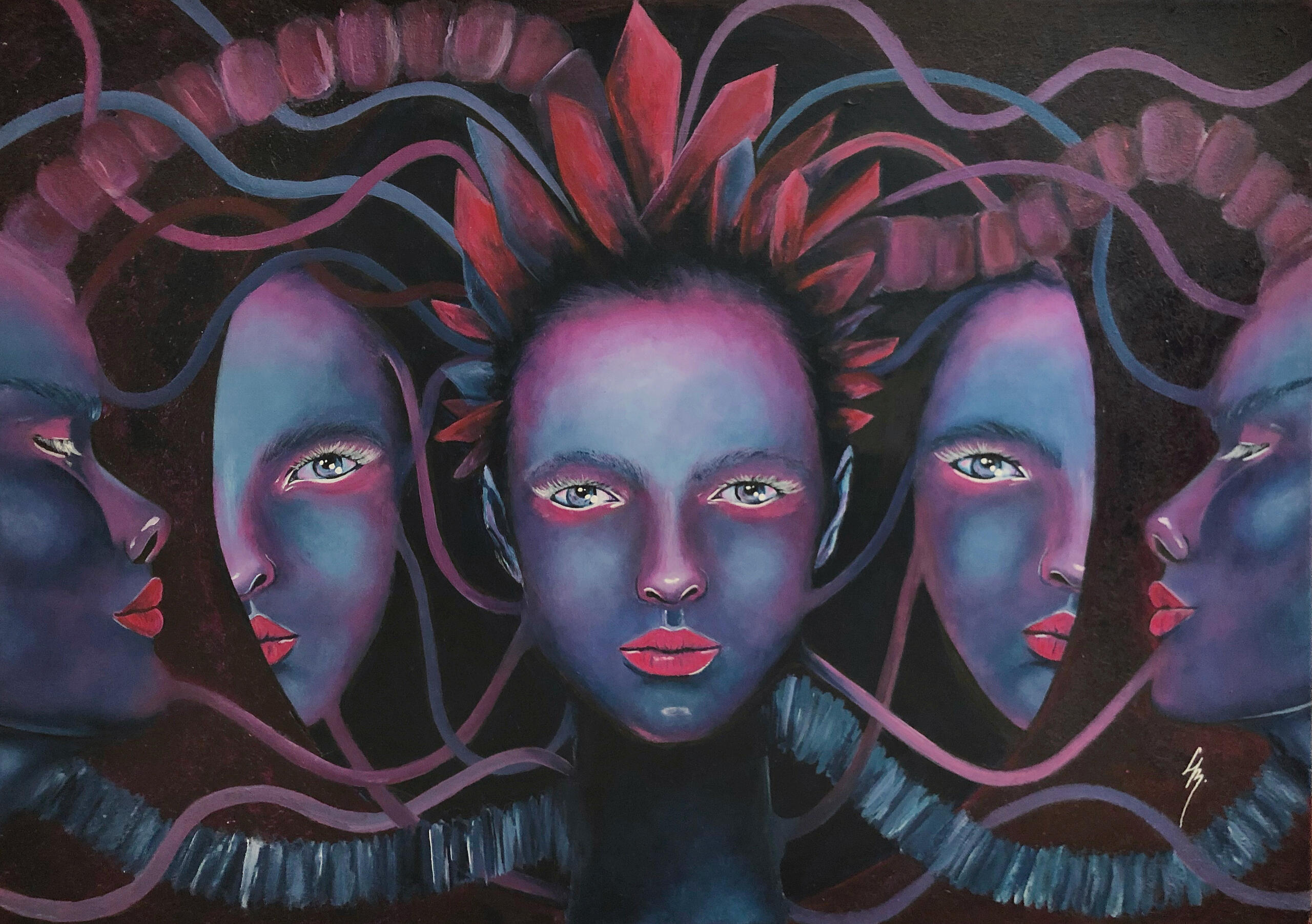 Multifaceted, 70x50cm, acrylic on canvas, 2020